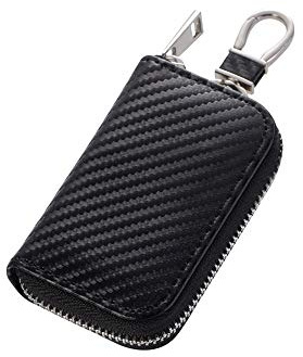 DONGKER Sacchetto Chiavi Auto,Portachiavi PU Pelle per Auto Borsa Faraday con Funzione di Blocco del Segnale e Antifurto per Uomo Donna