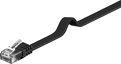 PremiumCord Flaches Netzwerkkabel, Ethernet, LAN & Patch Kabel CAT6, UTP, Schnell flexibel & Robust RJ45 Kabel 1Gbit/s, AWG 30/7, Kupferkabel 100% CU, Schwarz, 10m