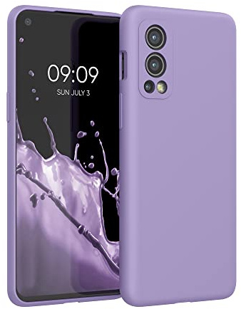 kwmobile Handyhülle für OnePlus Nord 2 5G Hülle - Case Silikon - Kabelloses Laden - Schutzhülle Cover in Veilchen Lila
