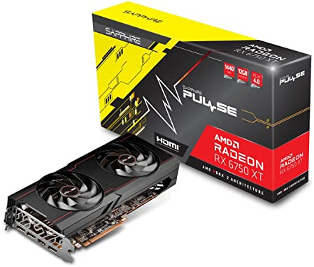 Sapphire Pulse AMD RX 6750 XT Gaming OC 12GB GDDR6 HDMI/Triple DP, 11318-03-20G, Schwarz