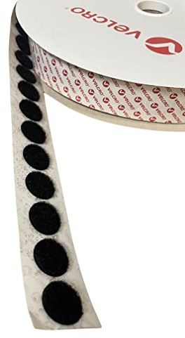 VELCRO® Münzen zum Aufkleben, 22 mm, Klebepunkte, doppelseitig, Klebepunkte, starke Klebepunkte (Schlaufe, 20 Münzen) Schwarz
