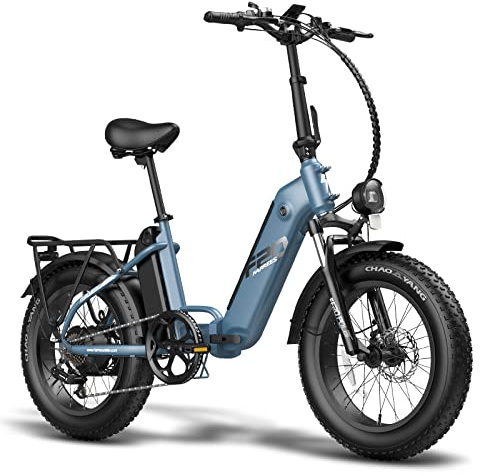 Fafrees 2 Elektro-Fahrradbatterien, 20 x 4,0 Zoll (20 x 4,0 Zoll), klappbares E-Bike für Herren, 48 V / 10,4 Ah x 2 (20,8 Ah insgesamt), E-Bike mit Pedalunterstützung 140 km, Fat-Bike für Damen (blue)