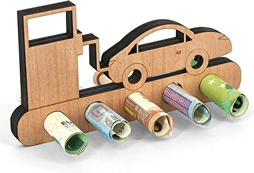 Giftota - Original birthday money gift wooden - money gift for driving licence, fuel voucher, new car - petrol station gift - wooden gifts - gifts money gift for friends, family