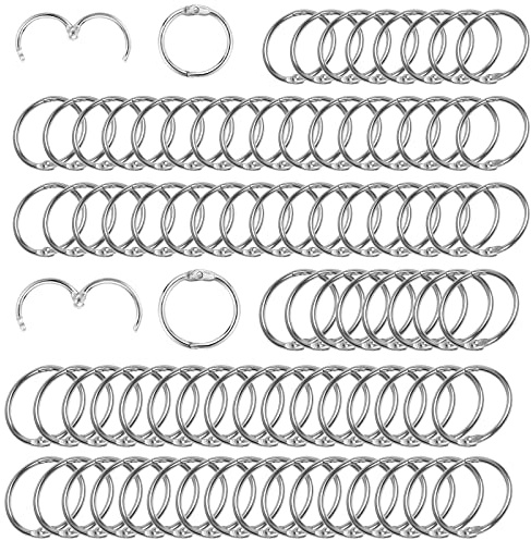 SPOKKI 30mm/25mm Flashcard Rings, 80 Pcs Nickel-Plated Loose Leaf Binder Rings for Flash Cards, Treasury Tags, Cue Cards, School, Office, Home