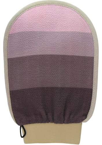 Gant Exfoliant, Double épaisseur, Intérieur Coton, Résistant Anti déchirure, Liseré Couture Renforcée, Gant de crin, Gant Kessa Hammam, Gant Gommage corps, Gant exfoliant corps (Rose)