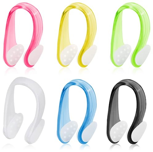 UQTUKO Nasenklammer Schwimmen, 6 Stück wasserdichte Nasenklammer Silikon Nose Clips Schwimmen Anti-Rutsch Nasenklammer für Kinder Erwachsene für Schwimmen Anfänger Profischwimmer