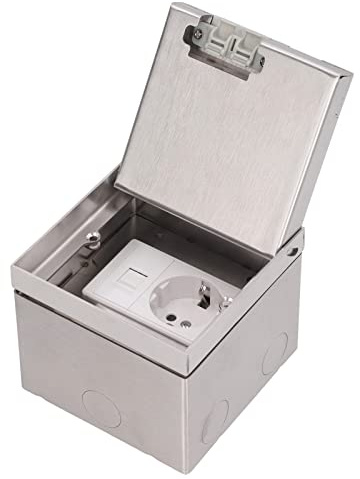 Boden-Steckdose, Bodensteckdose Innen AC 250V 16 A Versenkte Einbausteckdose Wasserdichte Edelstahl Einbausteckdose für Zuhause