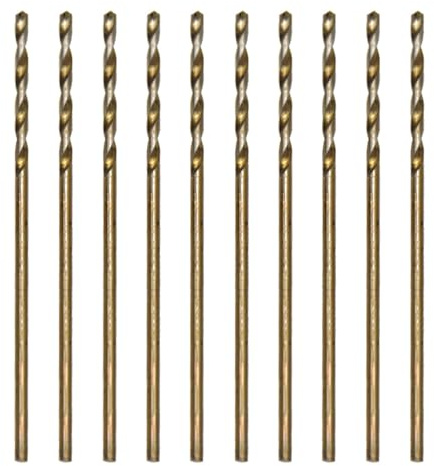CEEYSEE 10 Stücke 1mm HSS Cobalt Bohrer Set M35 Metallbohrer Spiralbohrer Cobalt Drill Bit zum Bohren in Edelstahl, Metall, Gusseisen und harten Kunststoffen (1mm)