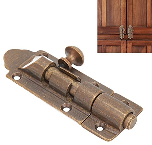 Topyond Türriegel Messing, Rostfrei, Türschlösser, Zylinderriegel, Hohe Härte, Messing, Antiker Schiebetürriegel Für Fenster, Schrankmöbel