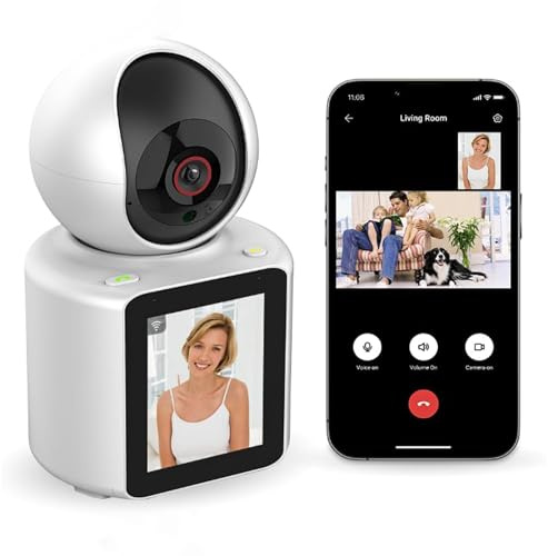 Smart Babyphone mit kamera, 2,8 Zoll 1080p HD, Video/Sprachanruf mit einem Klick oder per Sprachwahl Geräuschaktivierungsmodus, Gegensprechen, Nachtsicht, Zoom, 360° Rotation, Bewegungserkennung