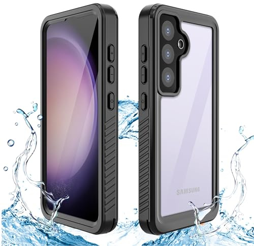 welangle Custodia impermeabile IP68 per Samsung Galaxy S24, design a 360°, antipolvere, a prova di cadute, anti-neve, custodia impermeabile per Galaxy S24