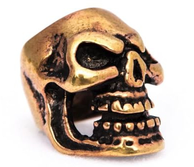 Windalf Haar- & Bartschmuck SKULL 11 mm Totenkopf Bartperle Bronze