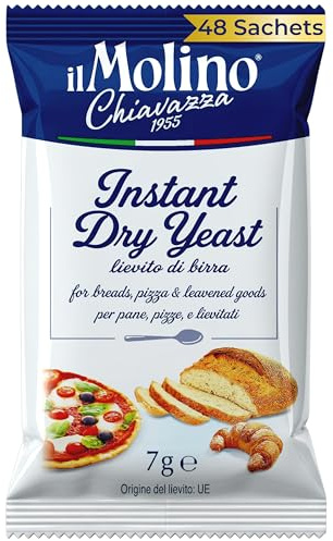 Italian Instant Dry Yeast Sachets - 48 x 7g (336g) - Pre-Measured for Breads, Pizzas & Leavened Goods - il Molino Chiavazza