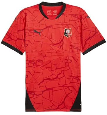 Puma Stade Rennes Maillot domicile 24 25 Rouge Stade Rennais Home Shirt Fan Jersey, Puma Rouge/Puma Black, XL