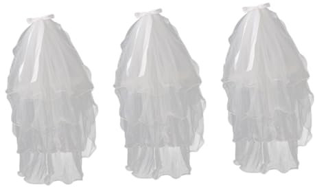 GALPADA 3stücke Braut Haarschmuck Mit Schleier Und Perlen Elegante Foto-requisiten Für Hochzeit Für Frauen Und Mädchen Weiß