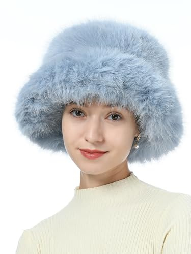 sy soul young Damen Winter Kunstpelz Plüsch Bucket Hat Warme Fischerhüte