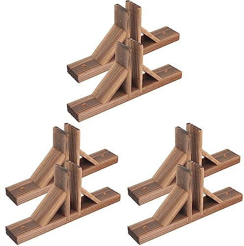 Garteneinfassung aus Holz, Outdoor-Zubehör für Lattenzaun, kleine Füße, Sichtschutz für den Innenhof, Rasen, Privatsphäre und Anti-Kipp-Halterung, Hofdekoration, 6 Stück