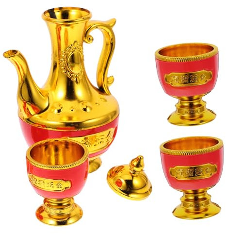 ABOOFAN Juego de Copa Medieval Dorado de Plástico para Ofrenda Budista