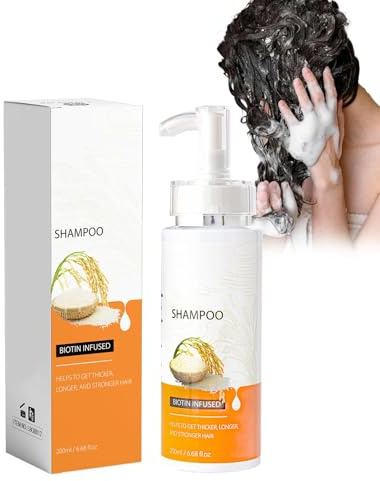 200ml Champú Agua de Arroz, Champú Agua de Arroz, shampoos | Limpia el Cabello y Nutre el Cabello encrespado y Seco