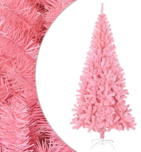 Albero di Natale Artificiale con Supporto Rosa 210 cm PVC