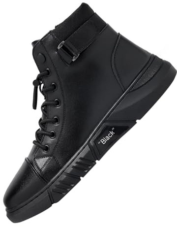 Barfotaskor herr herr skor hög topp elastisk sport skor mode casual skor män plus storlek ankelstövlar svarta män 45, svart, 41 EU