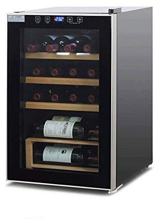 IUBGFTO Enfriador y refrigerador para vinos, refrigerador Enfriador para vinos Independiente para 30 Botellas, Acero Inoxidable con Puerta de Vidrio