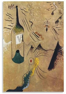 Surrealism Painter Joan Miró Masterpiece Bottle of Vine Abstract Posters Posters Art Print Wall Photo Paint Poster Hanging Picture Family Decor 20x30inch(50x75cm)