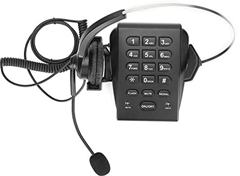 Telefono con Filo Fisso Telefono Fisso con Cuffia Omnidirezionale Volume Regolabile Volume Auricolare Auricolare a 330 ° Braccio Rotante per Casa