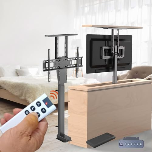 YUZDNM La Staffa di Sollevamento TV Motorizzata, La Staffa di Montaggio TV Regolabile, La Staffa TV Motorizzata con Telecomando Possono Essere Nascoste Nell'armadietto(710-1610mm 40-70in TV)