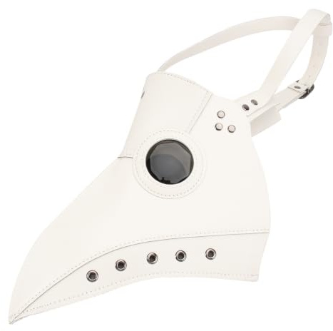 FUNOMOCYA Masque de Médecin de Peste Blanc Accessoire Costume Fête Halloween Carnaval Masque Créatif Bec Oiseau Unisexe pour