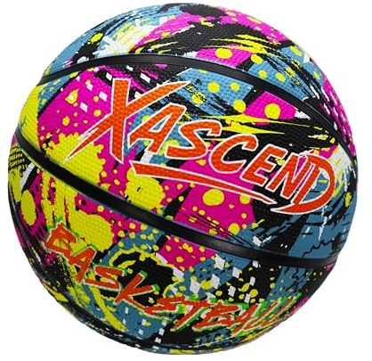 HealthLearn Graffiti Basketball | Size 7 | Adult & Teen | Durable Rubber Ball | Arrives Inflated