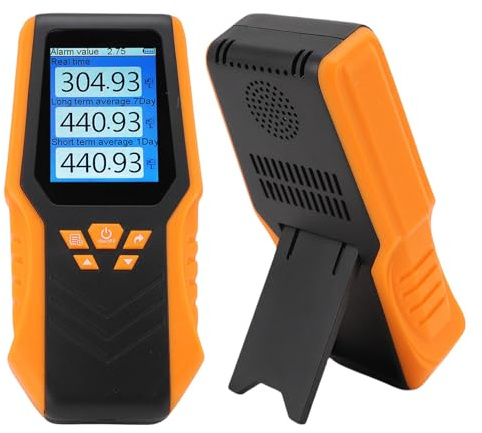 Sxhlseller Détecteur de Radon Portatif avec Affichage Moyen en Temps Réel et à Long Terme, Testeur Numérique de Gaz de Radon à écran LCD pour la Surveillance du sous-Sol du Bureau de
