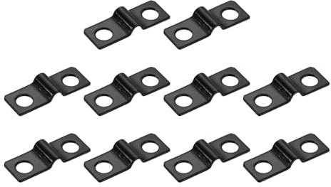 sourcing map 1/8 Inch U-Shaped Pipe Clamp, 50Pcs U Tube Strap Tension Clips Carbon Steel Double Hole Strap Clamp for Pipe Tube Cable Fixing (3mm, Black)