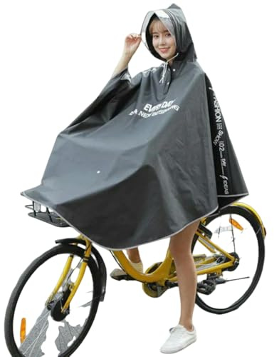 Fryloo Poncho Antipioggia Impermeabile da Ciclismo di qualità con Cappuccio, Mantella E Antivento per Uomo Donna, Guida in Bici, Bicicletta Scooter, Copertura Esterni