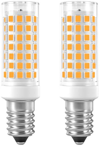 LUHMQ E14 LED Birne 6W(Ersetzt 60W Halogen),600LM – Perfekt als Kühlschrankbirne & Dunstabzugshauben,Tischlampen,Hängelampen.Energiesparende E14 LED Lampe für Haushalt & DIY (Warmweiß 3000k, 2 Stück)