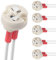 DiCUNO G4 Base Bi-Pin, G6.35, GY6.35, GX5.3 MR16, GZ4 MR11, Portalampada in Ceramica ad incandescenza alogena con portalampada (6pz)