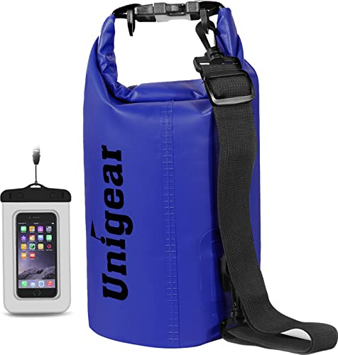 Unigear Vattentät väska (2L/5L/10L/20L/30L/40L/55L) för utomhusaktiviteter och vattensporter, camping, kajak, fiske, med vattentätt mobilskal