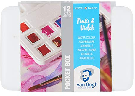 Royal Talens 20808642 - Aquarellfarbe Van Gogh, 12er Box, Rosa/Violett