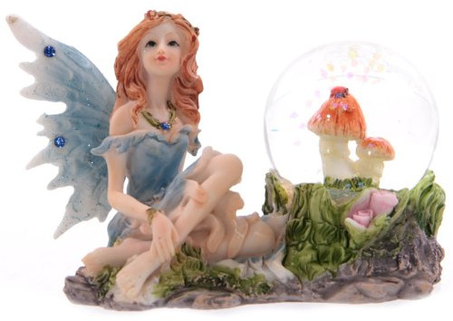 Storchenlädchen Glitzerkugel Blumenfee blau Schneekugel Figur Schneekugeln Elfe Fee Fairy Märchen