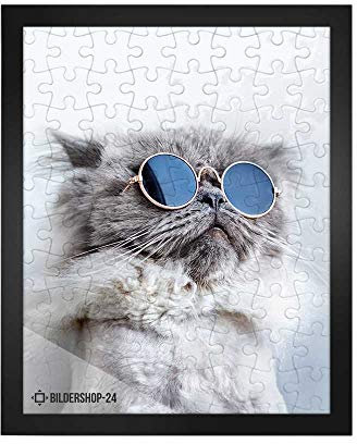 Bildershop-24 Puzzlerahmen RahmBig für Puzzle ca. 2000-3000 Teile 80x121cm 121x80cm Schwarz mit Acrylglas