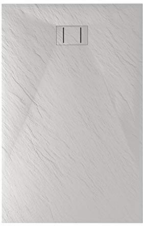 Idralite Bac à Douche 90x160x2,6 CM Rectangulaire Blanc Effet Pierre Mod. Blend