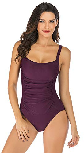 SEDEX Bañadores de Mujer Sexy Natacion Trajes de Baño de Una Pieza Monokinis Natacióncon Relleno Elegante Push up Cuello Halter para Mujer(Rojo,XXL)