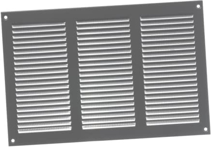 300x200mm / 12x8 inch Grey Metal Air Vent Grille Cover with Insect Mesh - Ventilation Cover
