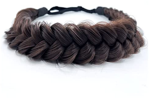 TOECWEGR Extensions hårband hårremme fläta Zopf klassisk tjock fläckig flätat bröllops hårfläta för kvinnor flicka skönhetstillbehör (mörkbrun)