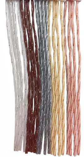 TENDEEVOLUTION Fliegenvorhang aus Glit-Kunststofffäden, vollständig anpassbar in Größe und Farben, Außenfliegenvorhang, Fadenvorhang für Türen, Fenster, Balkone (LACHS, 100 X 240 cm)
