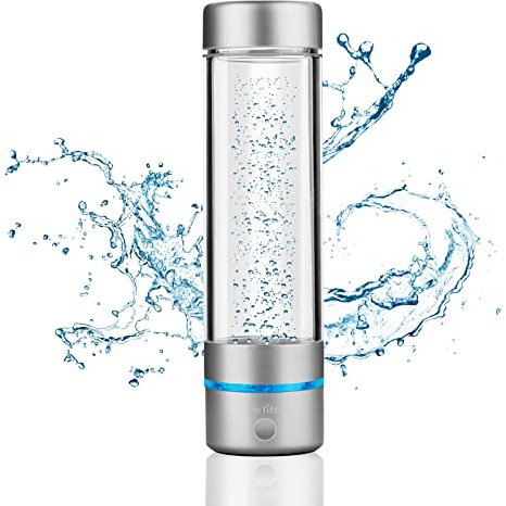H2 Life Botella de agua deportiva de hidrógeno profesional, generador de agua portátil rico en hidrógeno con SPE y PEM, 320ml 1700/3700PPB doble modo hidrógeno agua fabricante ionizado para viajes