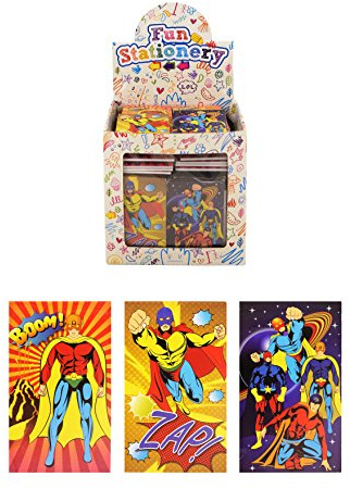 HENBRANDT 20 x Mini-Superhelden-Notizbücher für Kinder für Mädchen und Jungen, Geburtstagsparty, Zuhause, Schule, Klassenzimmer, Preis, Geschenktüten