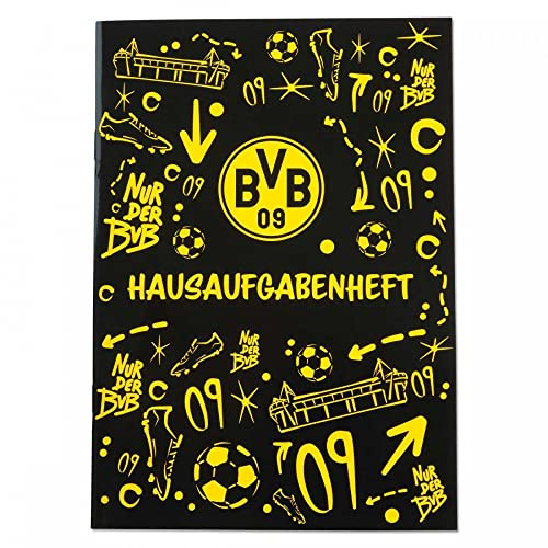 Borussia Dortmund Hausaufgabenheft - Grafitti - schwarz Schulheft A5 Heft BVB 09