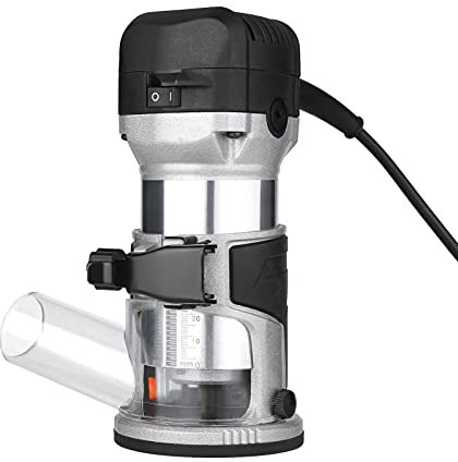 Fresa manuale per legno, 220 V, 2000 W, 6 taglialegno elettrico a velocità variabile e 6,35 mm/8 mm, pinze intercambiabili in laminato, palmo, router per la lavorazione del legno