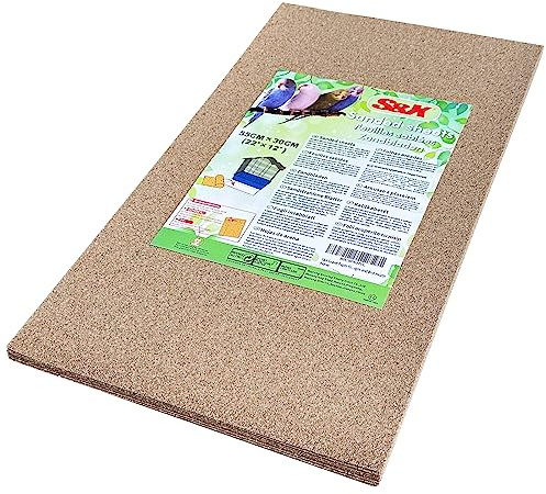 S&X Gruspapper för fågelbur 12-pack 56 cm x 30 cm burfoderpapper | sandark för rena burar och fågelhälsa